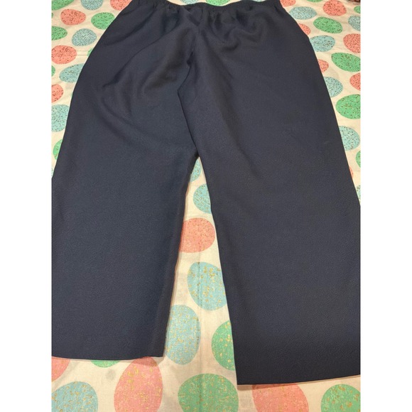 Alfred Dunner Navy Blue Elastic Waist Pull On Pants Petite 18P Straight Leg - Picture 8 of 8